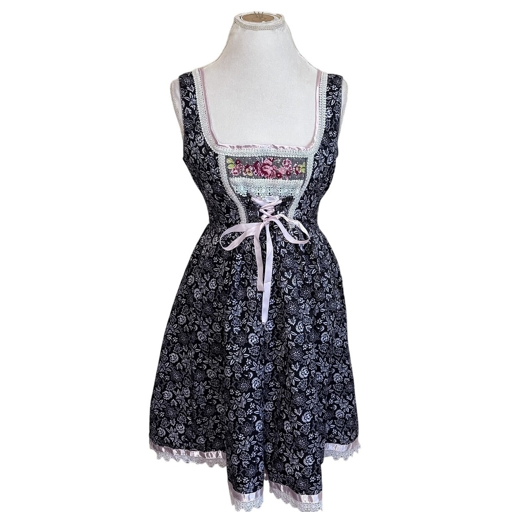 Glory Star Dirndle Oktoberfest Trachten Bavarian Folk Dress Size L Floral German